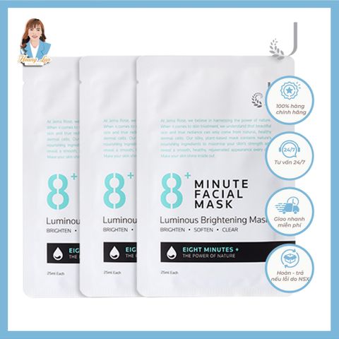 Mặt nạ dưỡng sáng da trong 8 phút New Zealand Jema Rose 8+ Minute Luminous Whitening Mask 7x25ml 739583