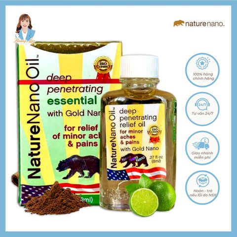 Dầu gió hiệu con gấu Xuất xứ Mỹ Nature Nano Oil 8ml - Nhập khẩu chính hãng