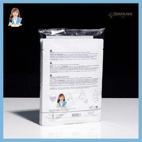 Mặt nạ cấp ẩm làm dịu, phục hồi mọi loại da Pháp DermEden Biocellulose Soothing Mask 5x25ml