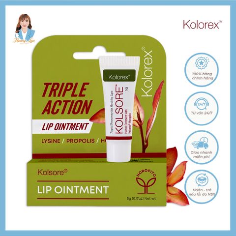 Kem loại bỏ chàm môi, loét môi, herpes môi New Zealand Kolorex Kolsore Lip Care Ointment 5g