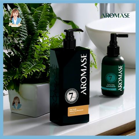 Dầu gội ngăn gàu, giảm nhờn da đầu, ngăn bết tóc Đài Loan AROMASE Oily Scalp Balancing Shampoo 400ml