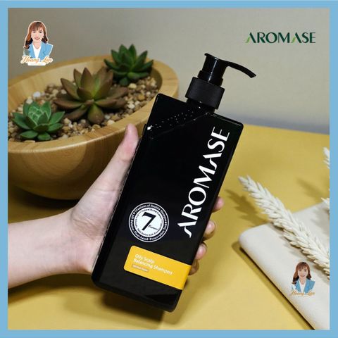 Dầu gội ngăn gàu, giảm nhờn da đầu, ngăn bết tóc Đài Loan AROMASE Oily Scalp Balancing Shampoo 400ml