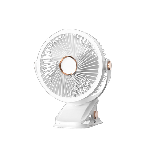 Quạt Tích Điện Kẹp Bàn 5 Mức Gió Có Đèn LED, Pin 5000mAh & 12000mAh Cao Cấp