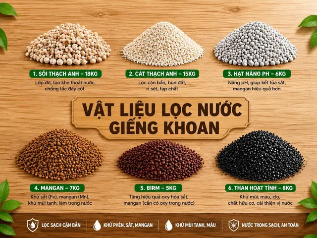 Combo Vật liệu lọc dùng thay cho cột Composite 1054 (số lượng chủng loại cụ thể dưới phần mô tả)
