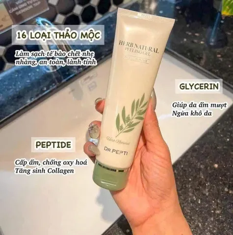 Gel Tẩy Tế Bào Chết Dr.Pepti Herb Natural 130ml - Tẩy Tế Bào Chết Dịu Nhẹ, Làm Sạch Sâu, Tái Tạo Da Mịn Màng, Hàn Quốc 739678