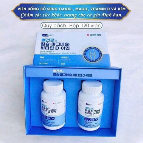 Viên uống bổ sung Canxi, Magie, Vitamin D và Kẽm Nutra Pharm - Chăm sóc xương khớp, 120 viên, sức khỏe cho gia đình 739682