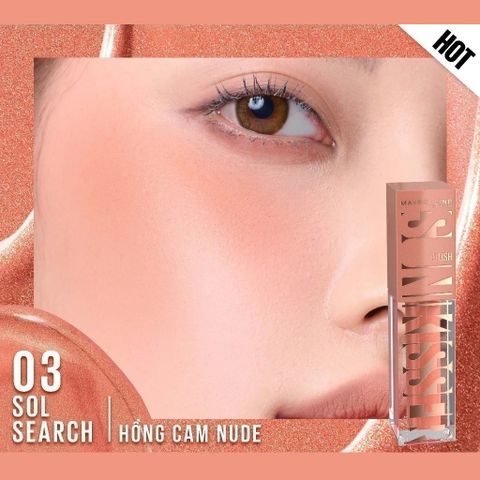 Má Hồng Dạng Kem Maybelline Sunkisser Blush Natural Sunkissed Glow Màu Hồng Cam Nude 03 Sol Search 4.7ml
