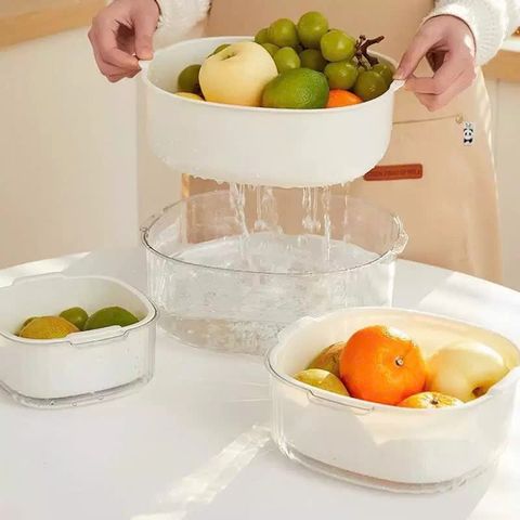 Bộ thau rổ 6 món trong suốt (Màu ngẫu nhiên) (TH377)