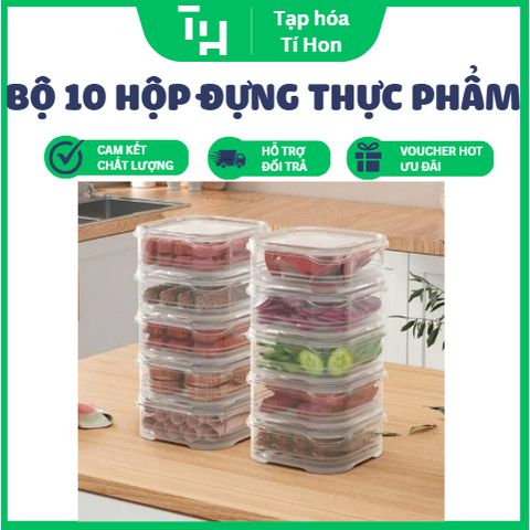 Bộ 10 Hộp Đựng Thực Phẩm Tủ Lạnh (TH380)