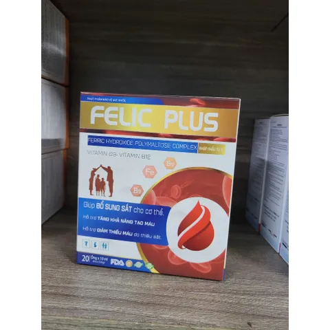 (Chính hãng) Siro Bổ Sung Sắt Hữu Cơ [TPBVSK Felic Plus Siro] - H/20 ốngx10ml 739705