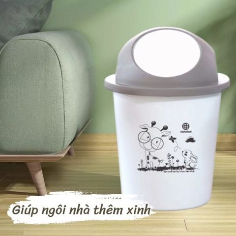 Thùng rác bật tròn Việt Nhật (TH385)