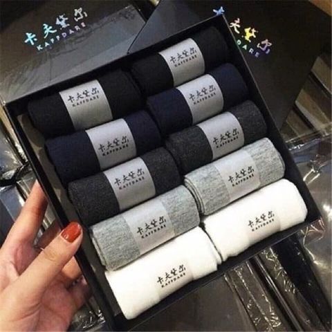 Hộp 10 đôi tất nam chống hôi chân xuất Nhật (TH388)