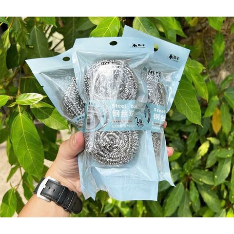 Combo 2 miếng cọ xoong nồi inox nén sợi nhỏ (TH392)