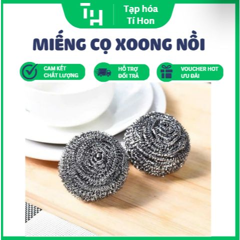 Combo 2 miếng cọ xoong nồi inox nén sợi nhỏ (TH392)