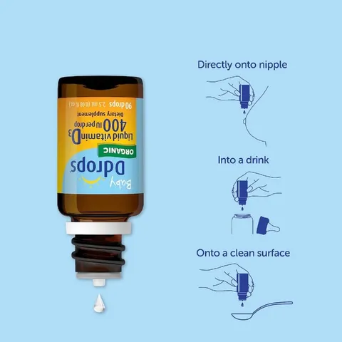 Giọt Vitamin D3 Baby D Drops cho trẻ sơ sinh 90 giọt của Mỹ - Hỗ trợ phát triển trí não giúp xương chắc khỏe