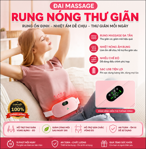 Máy Massage Bụng Nikio NK-162 - Giảm Đau Bụng Kinh, Thư Giãn Tại Nhà, Pin Sạc Tiện Lợi