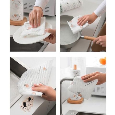 Cuộn 40 tờ khăn lau họa tiết (TH394)