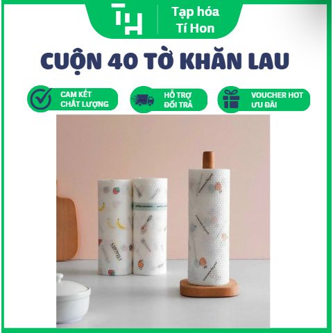 Cuộn 40 tờ khăn lau họa tiết (TH394)