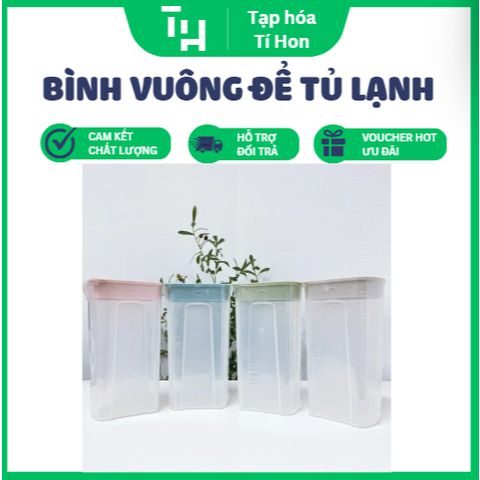 Bình nhựa vuông để tủ lạnh, đựng trà sữa 1.5 lít (TH408)