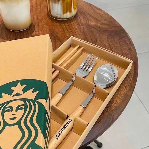Bộ đũa muỗng nĩa inox Starbucks (TH409)