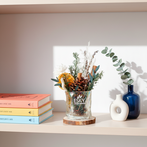 Set Quà Tặng Nam Nữ Ly Hoa Decor Thơm Phòng Khuếch Tán Tinh Dầu ESKY AROMA GARDEN Quà Tặng Sinh Nhật