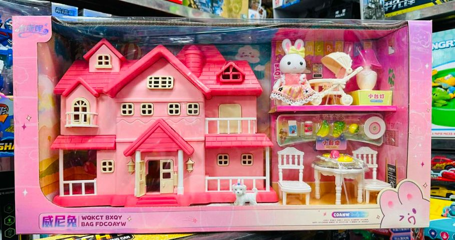 Đồ chơi nhà búp bê chủ đề tòa lâu đài biệt thự của thỏ trắng 568-6 giao mẫu ngẫu nhiên