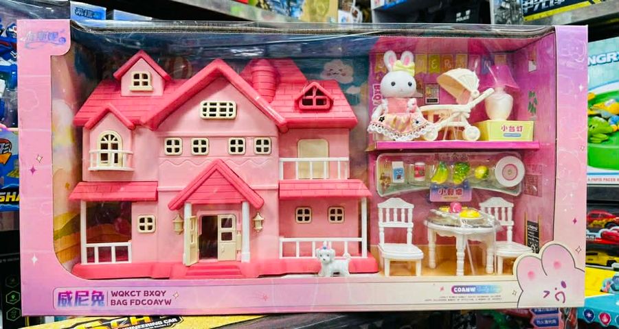 Đồ chơi nhà búp bê chủ đề tòa lâu đài biệt thự của thỏ trắng 568-6 giao mẫu ngẫu nhiên
