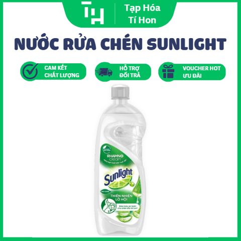 Nước Rửa Chén Chai Sunlight Thiên nhiên muối khoáng và lô hội 370g (TH428)