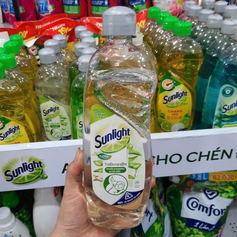 Nước Rửa Chén Chai Sunlight Thiên nhiên muối khoáng và lô hội 370g (TH428)