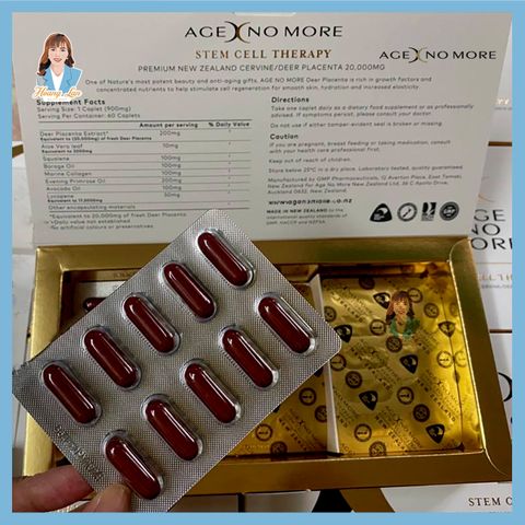 Viên uống tế bào gốc nhau thai hươu New Zealand Age No More Cervine/ Deer Placenta 20.000MG 60 viên 729762