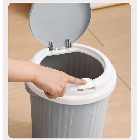 Thùng rác lật đầu tròn lúa mạch (Màu ngẫu nhiên) (TH437)