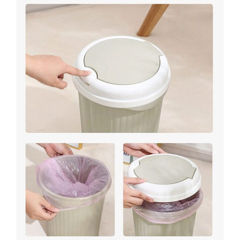 Thùng rác lật đầu tròn lúa mạch (Màu ngẫu nhiên) (TH437)