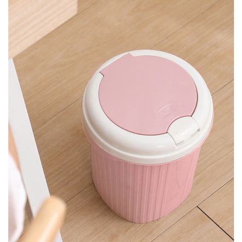 Thùng rác lật đầu tròn lúa mạch (Màu ngẫu nhiên) (TH437)