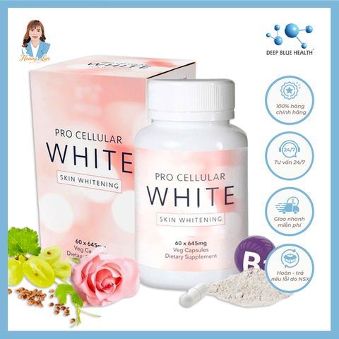 Viên uống trắng da Deep Blue Health Pro Cellular White Skin Whitening 60 viên