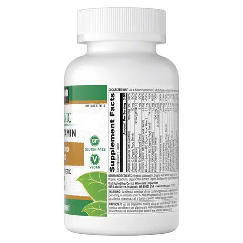 Viên uống vitamin tổng hợp hữu cơ Kirkland Organic Multivitamin 80 viên chính hãng Mỹ 744771