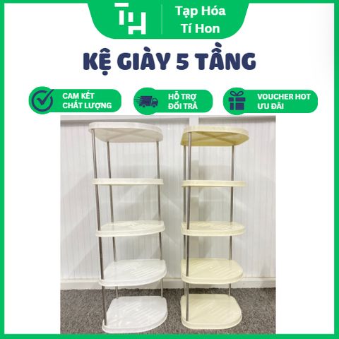 Kệ giày 5 tầng khung inox (Màu ngẫu nhiên) (TH443)