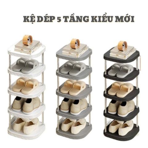Kệ giày 5 tầng khung inox (Màu ngẫu nhiên) (TH443)