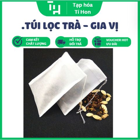 Combo 100 túi lọc đựng trà, gia vị bằng vải (TH459)
