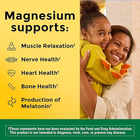Viên uống bổ sung magie Nature Made Magnesium Citrate 250 mg 180 viên chính hãng Mỹ