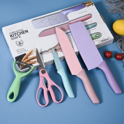 Bộ dao Everich kháng khuẩn 6 món – chất liệu lúa mạch (TH464)