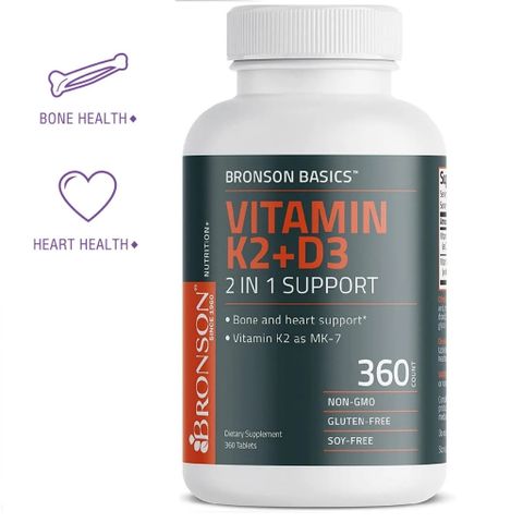 Bronson Vitamin K2 D3 - 360 viên - Giúp xương chắc khỏe, tăng sức đề kháng