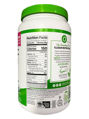Bột Organic protein orgain vị chocolate hộp 920gr