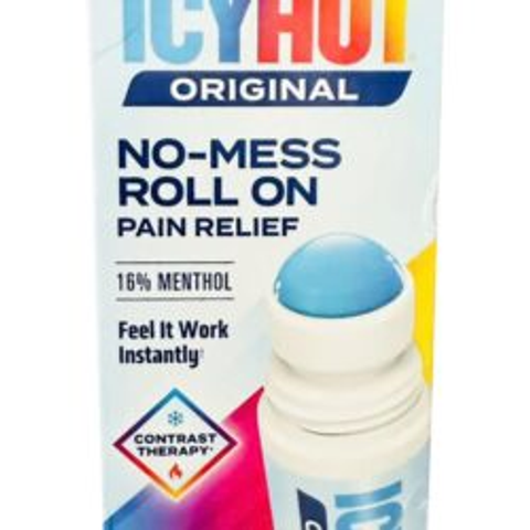 IcyHot Original No-Mess Roll On Pain Relief với Menthol 16% và Công nghệ Thay Đổi Nhiệt Độ, dung tích 2.5 fl oz (73 ml).