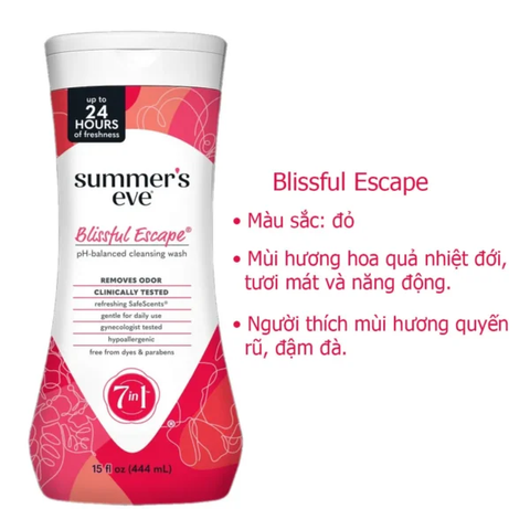 Nước rửa vệ sinh phụ nữ Summer’s Eve 7 trong 1 với 4 màu sắc khác nhau
