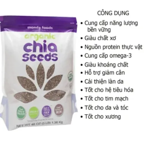 Hạt Chia Seeds Organic Monda Foods 1.36kg của Mỹ 746682