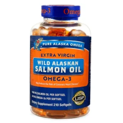 Viên dầu cá hồi Pure Alaska Omega Wild Salmon Oil 1,000mg 210 viên
