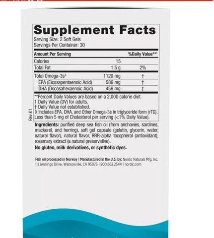 Nordic Naturals Ultimate Omega Minis 60 Viên 1120 mg – Omega 3 Mini Dễ Uống Của Mỹ 746937