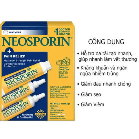 Kem Neosporin Pain Relief Dual Action Ointment của Mỹ