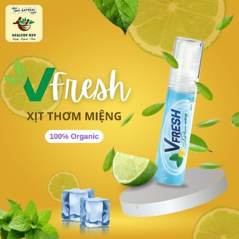 [Organic] Xịt thơm miệng thảo dược Vfresh hơi thở thơm mát, tự tin & ngăn ngừa nhiệt miệng