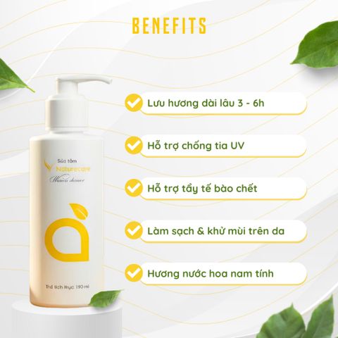 [Organic] Sữa tắm nữ Vnaturecare – Dưỡng ẩm dịu nhẹ, chăm sóc da, không SLS & không paraben 190mL